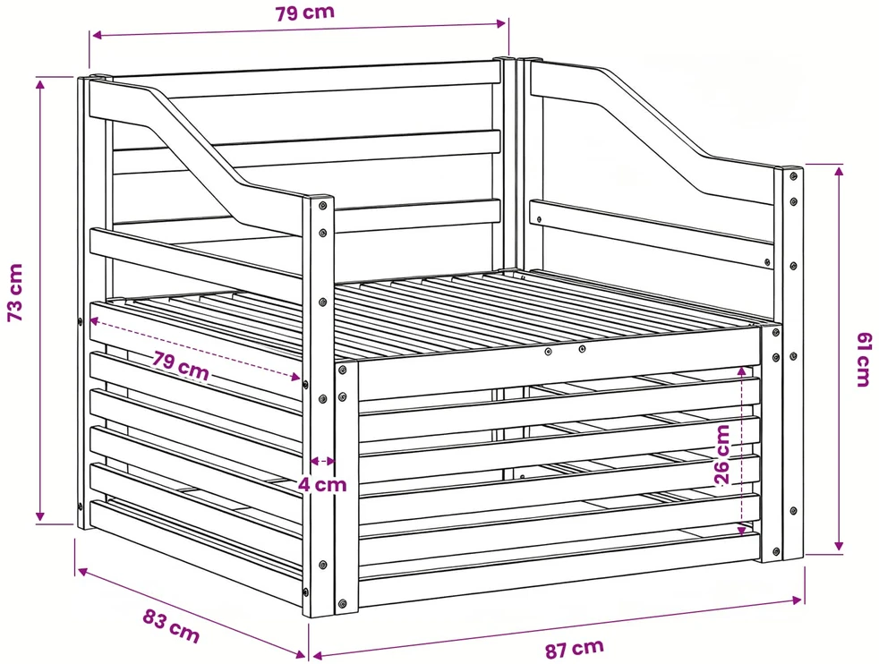 Lauko sofa Natūrali