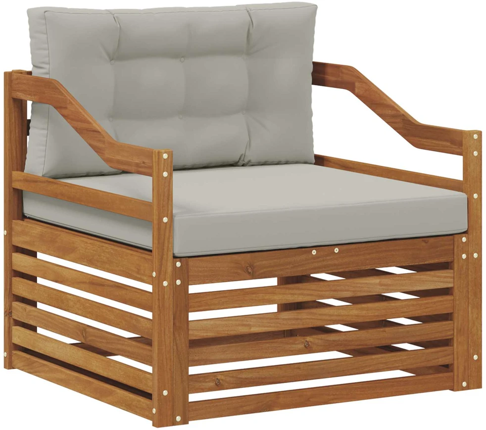 Lauko sofa Natūrali ir šviesiai pilka