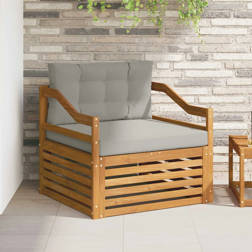 Lauko sofa Natūrali ir šviesiai pilka