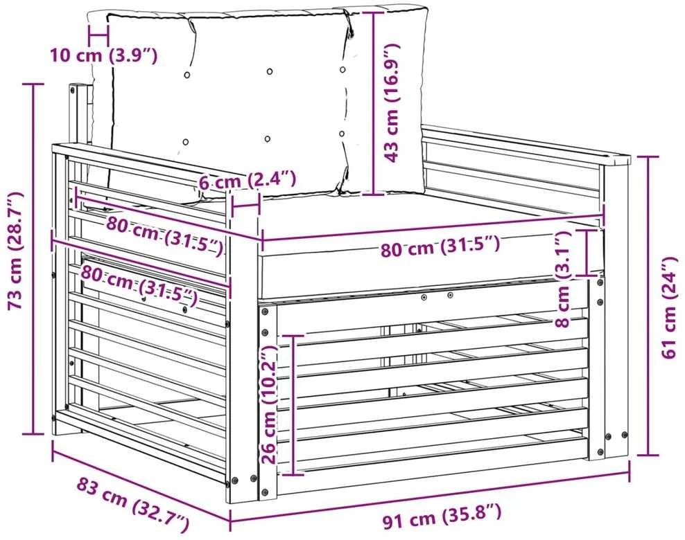 Lauko sofa Poliesteris Balta