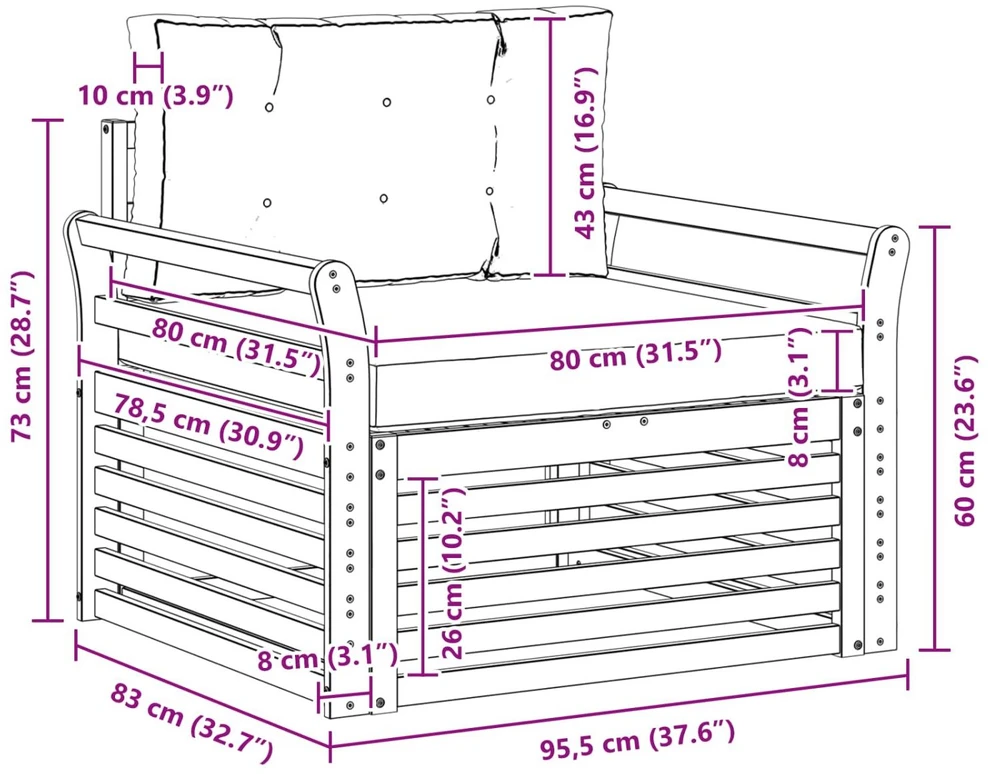 Lauko sofa Poliesteris Balta