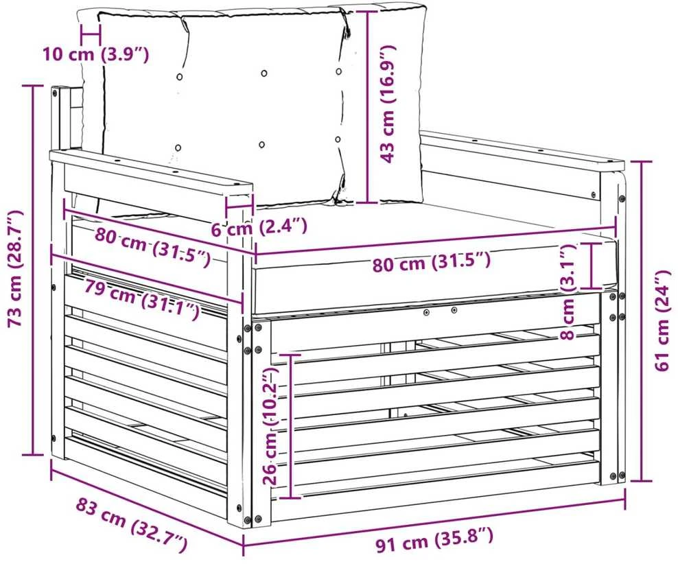 Lauko sofa Poliesteris Balta