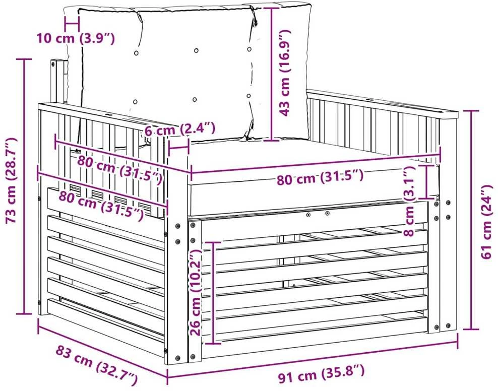 Lauko sofa Poliesteris Balta