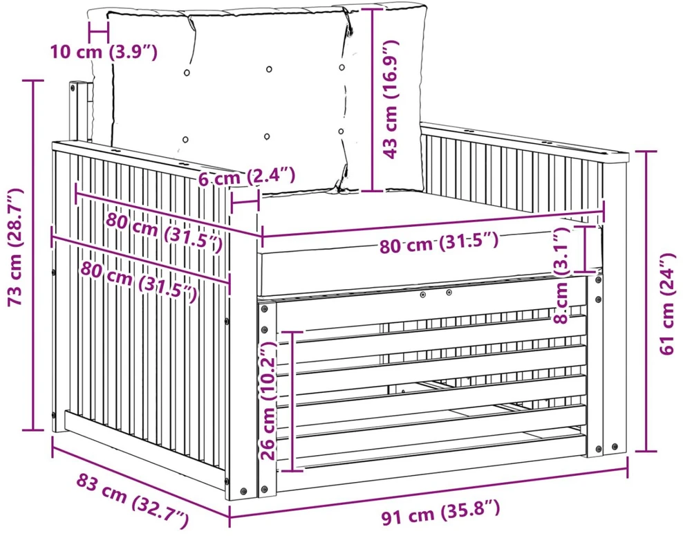 Lauko sofa Poliesteris Balta