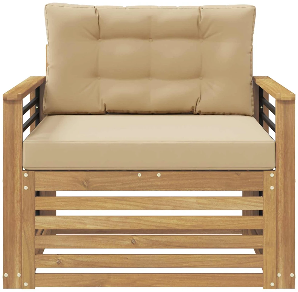 Lauko sofa Poliesteris Balta ir smėlio