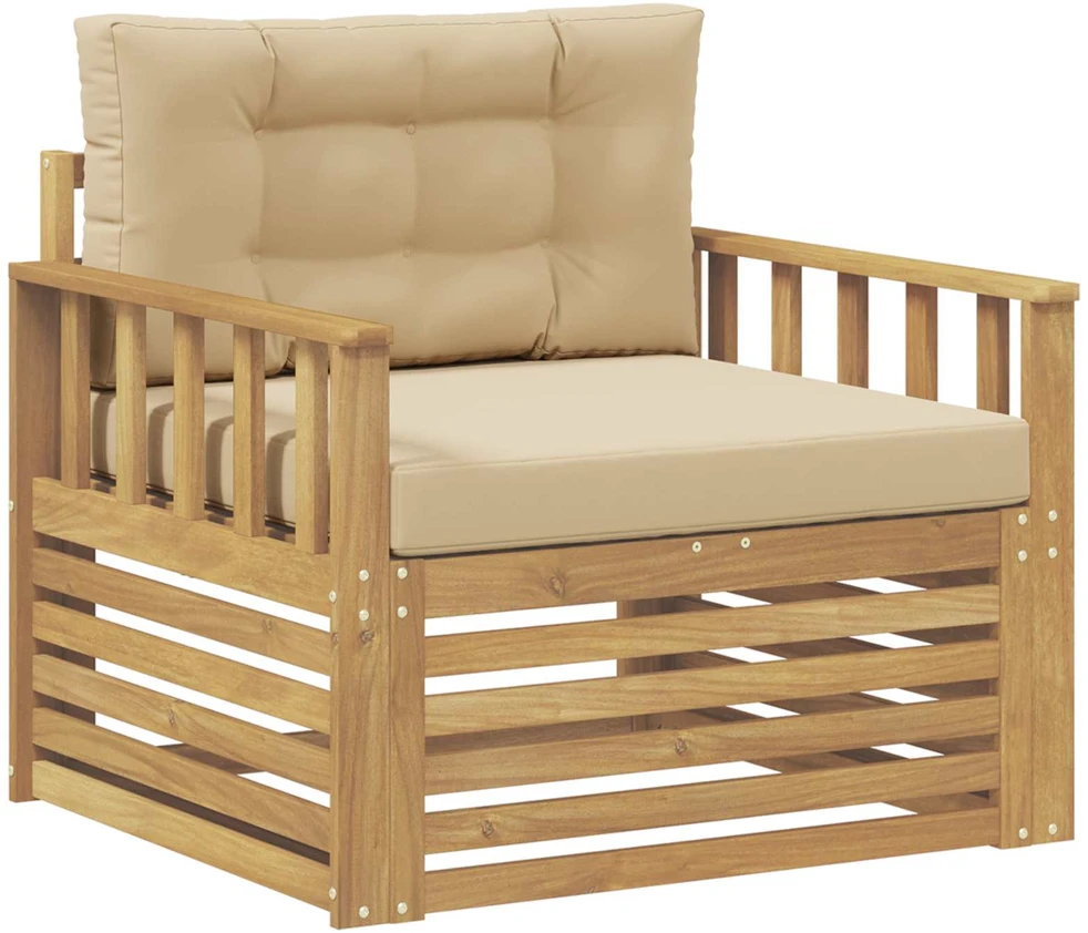 Lauko sofa Poliesteris Balta ir smėlio