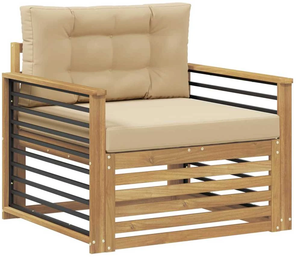 Lauko sofa Poliesteris Balta ir smėlio