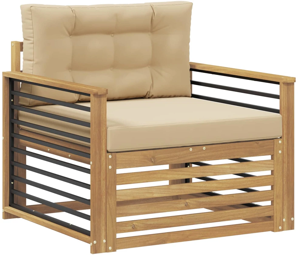 Lauko sofa Poliesteris Balta ir smėlio