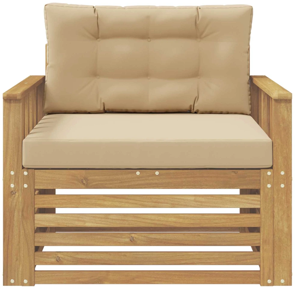 Lauko sofa Poliesteris Balta ir smėlio