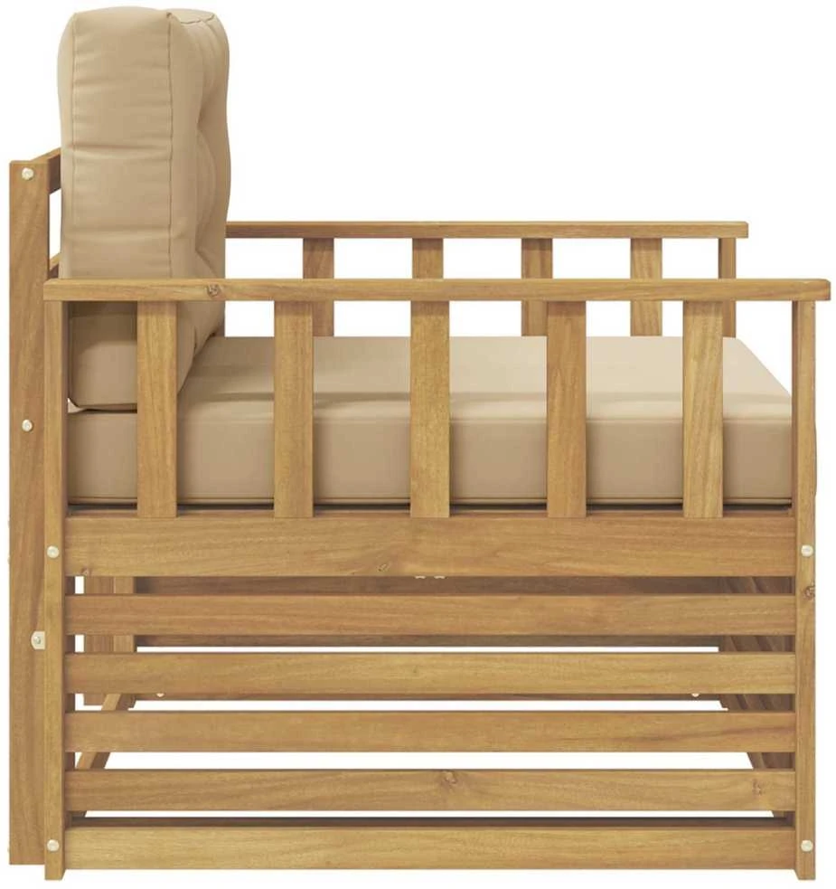 Lauko sofa Poliesteris Balta ir smėlio