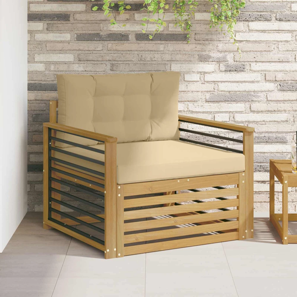 Lauko sofa Poliesteris Balta ir smėlio