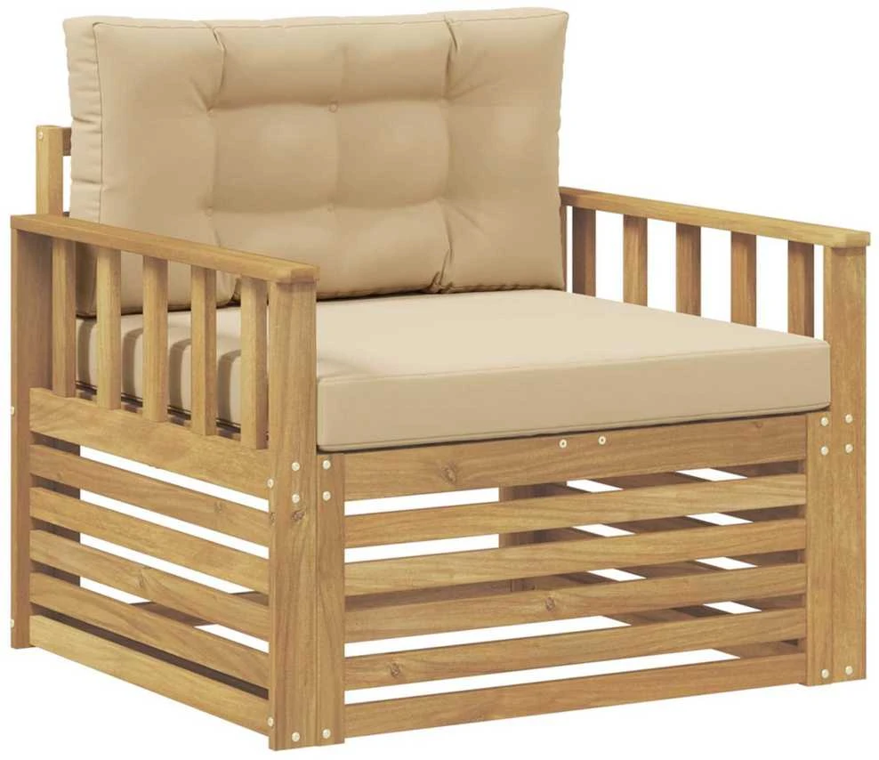 Lauko sofa Poliesteris Balta ir smėlio