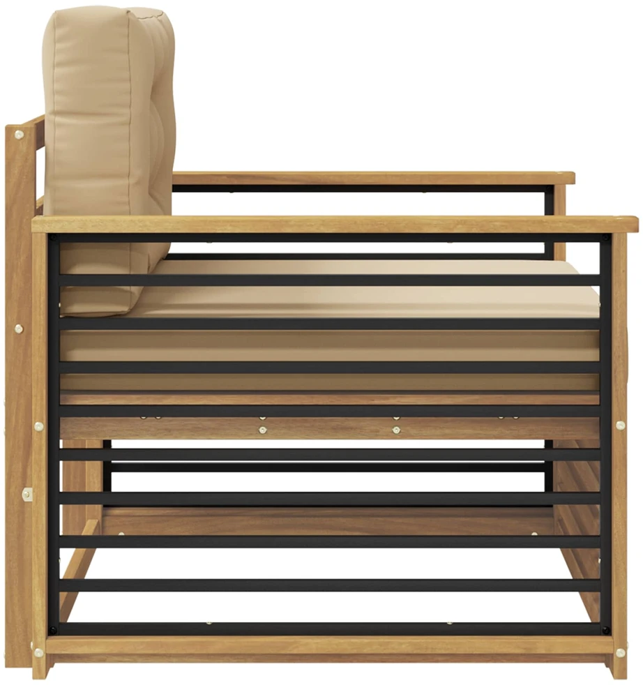 Lauko sofa Poliesteris Balta ir smėlio