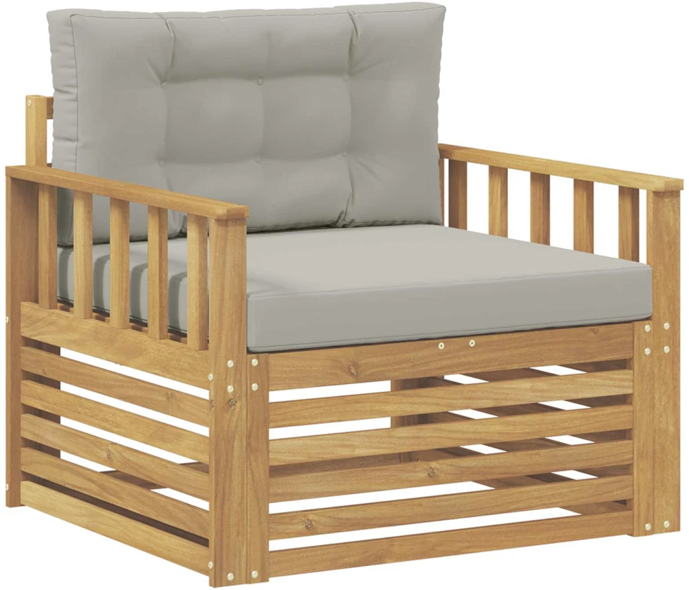 Lauko sofa Poliesteris Balta ir šviesiai pilka