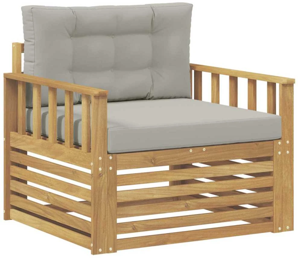 Lauko sofa Poliesteris Balta ir šviesiai pilka