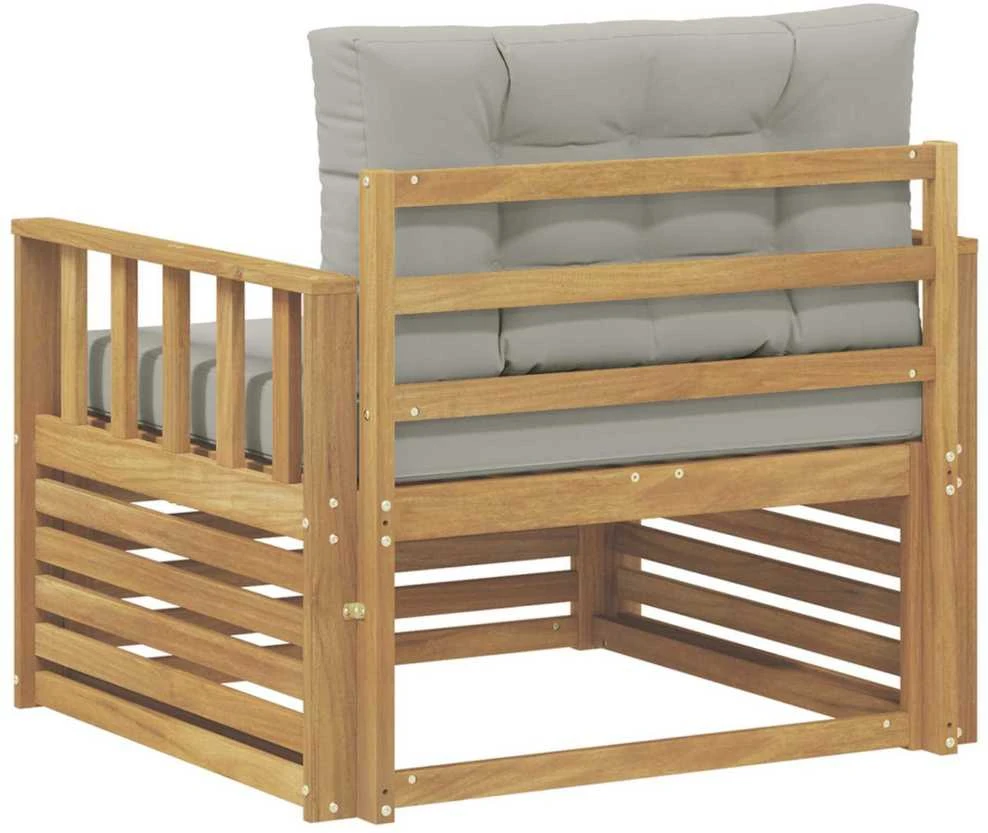 Lauko sofa Poliesteris Balta ir šviesiai pilka