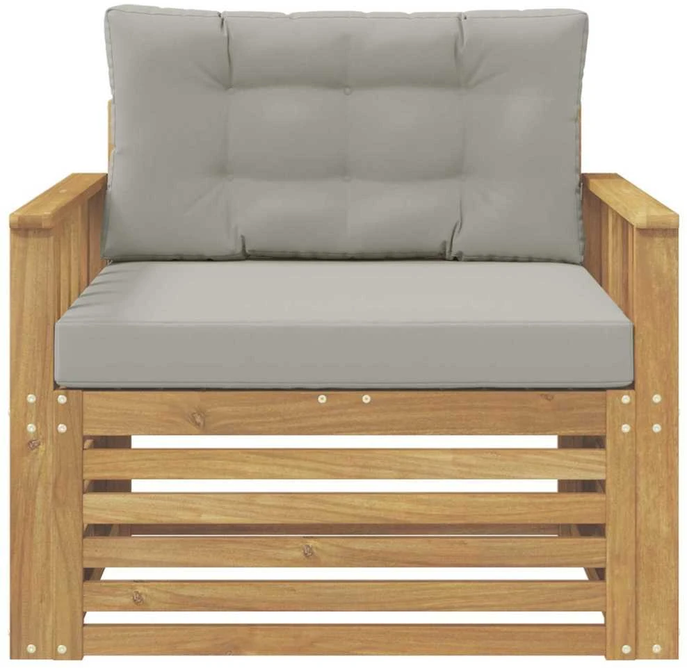 Lauko sofa Poliesteris Balta ir šviesiai pilka