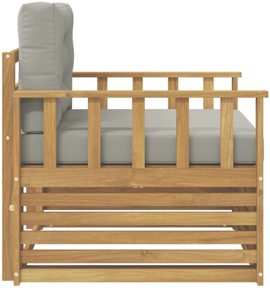 Lauko sofa Poliesteris Balta ir šviesiai pilka