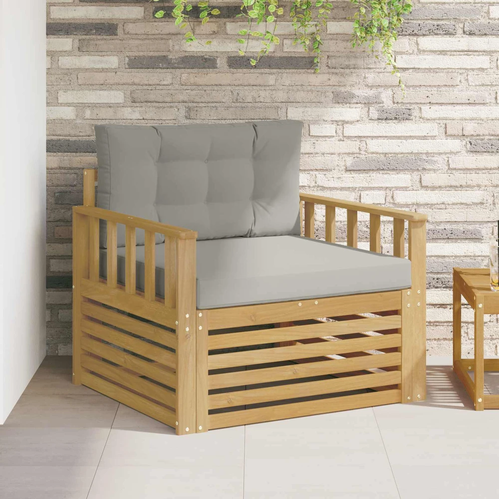 Lauko sofa Poliesteris Balta ir šviesiai pilka
