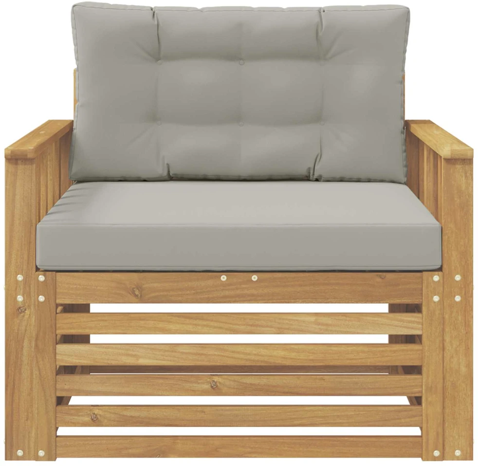Lauko sofa Poliesteris Balta ir šviesiai pilka