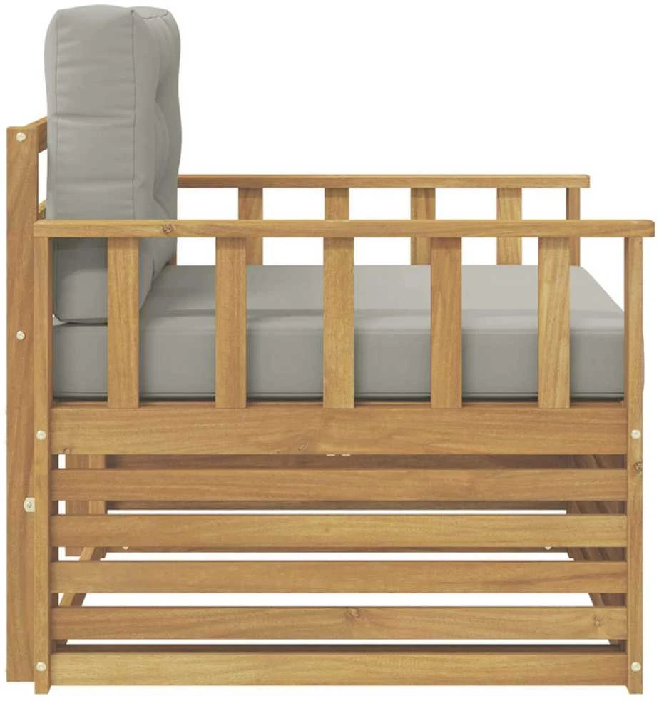 Lauko sofa Poliesteris Balta ir šviesiai pilka