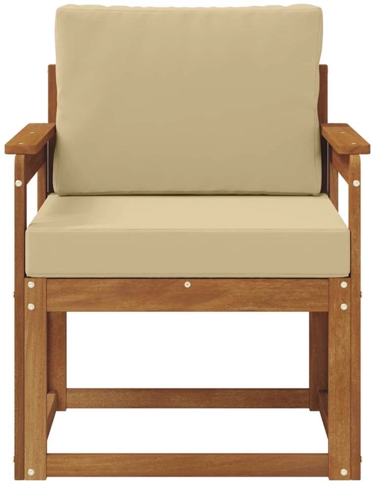 Lauko sofa Tvirta akacijos mediena ir poliesteris Natūrali