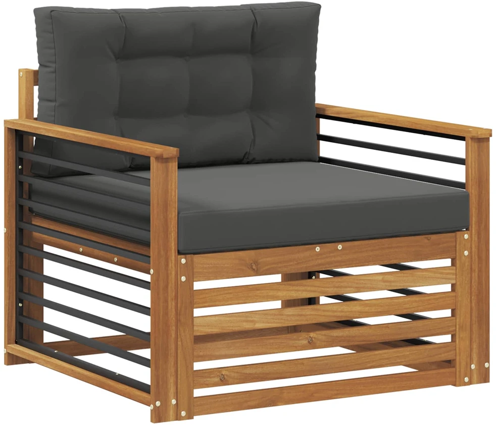 Lauko sofa Tvirta akacijos mediena ir poliesteris