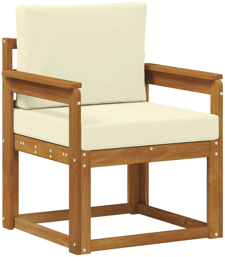 Lauko sofa Tvirta akacijos mediena ir poliesteris Natūrali
