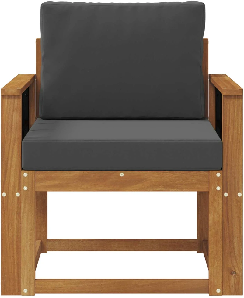 Lauko sofa Tvirta akacijos mediena ir poliesteris Natūrali