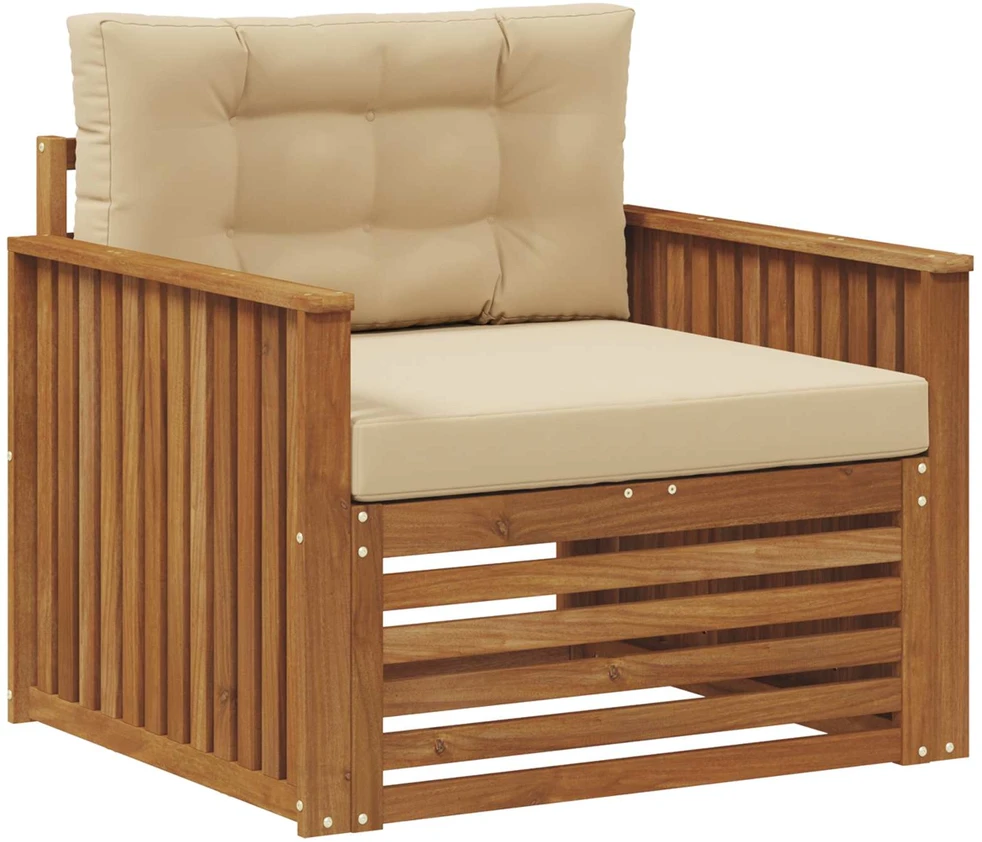 Lauko sofa Tvirta akacijos mediena ir poliesteris