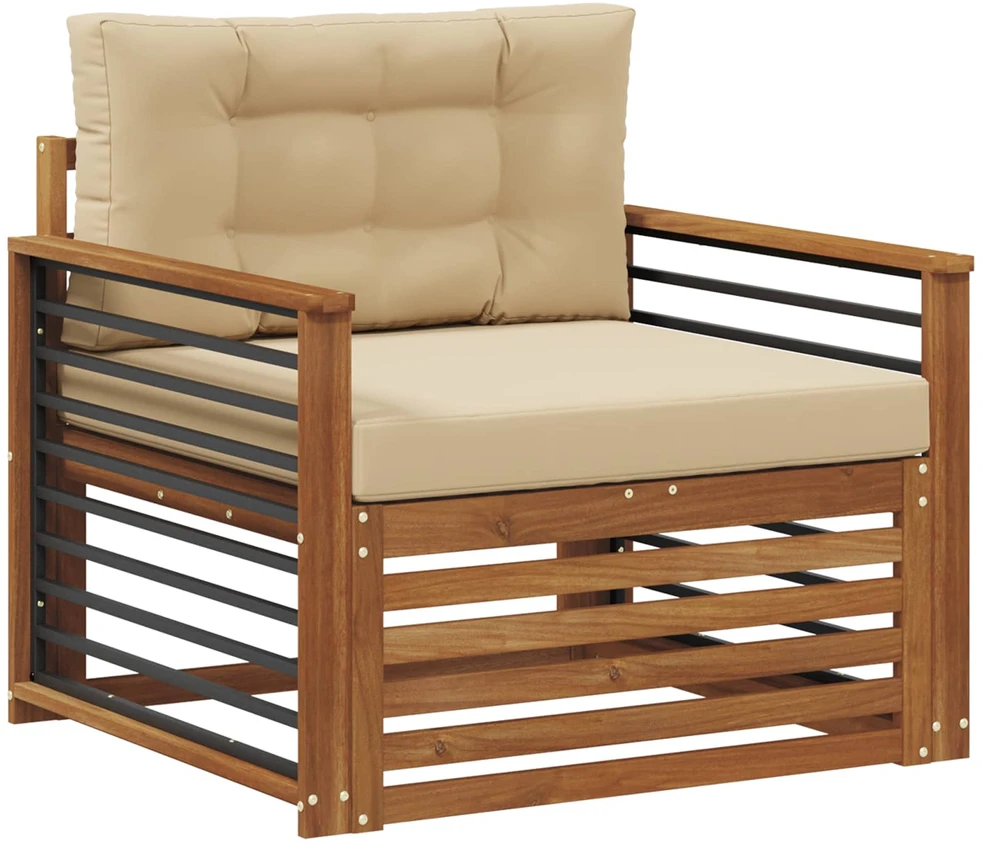 Lauko sofa Tvirta akacijos mediena ir poliesteris
