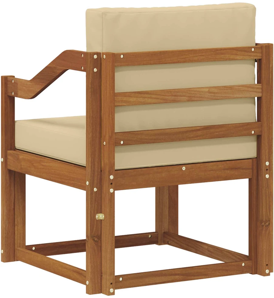 Lauko sofa Tvirta akacijos mediena ir poliesteris Natūrali