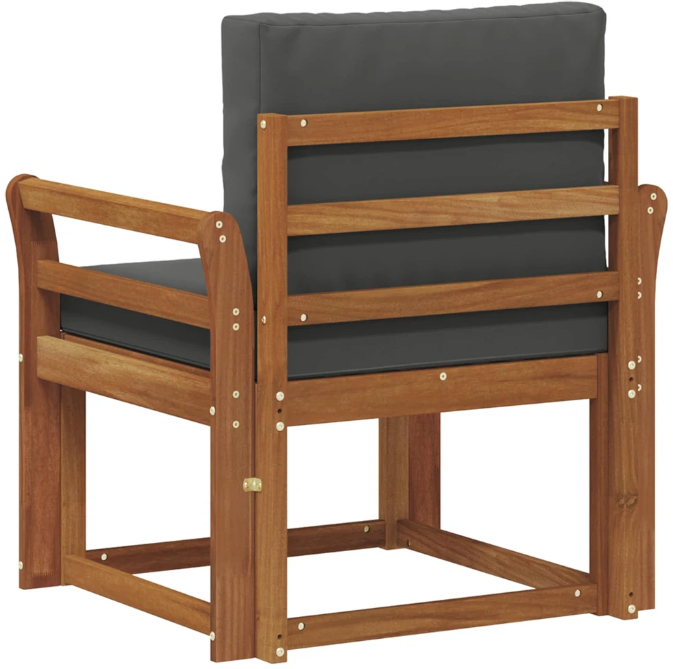 Lauko sofa Tvirta akacijos mediena ir poliesteris Natūrali