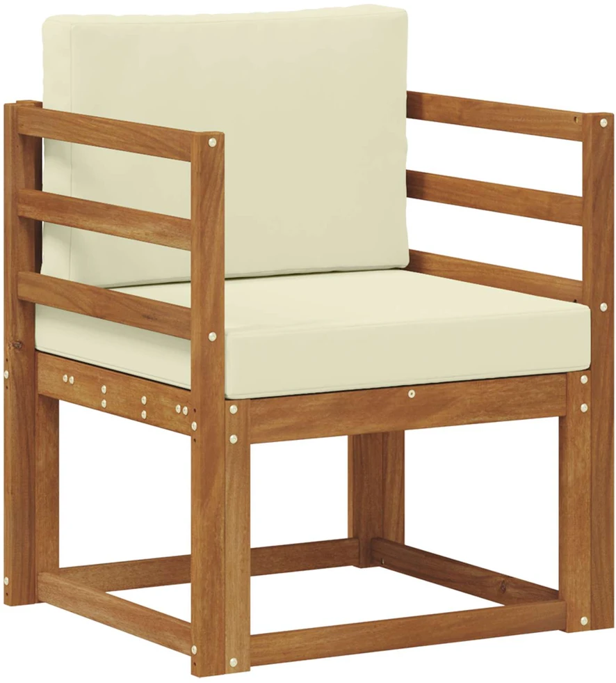 Lauko sofa Tvirta akacijos mediena ir poliesteris Natūrali