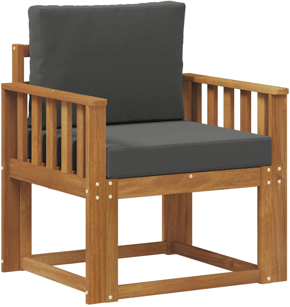 Lauko sofa Tvirta akacijos mediena ir poliesteris Natūrali