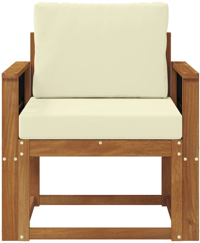 Lauko sofa Tvirta akacijos mediena ir poliesteris Natūrali