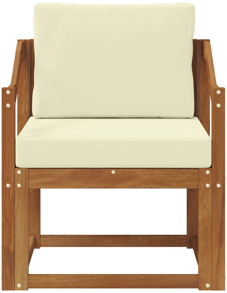Lauko sofa Tvirta akacijos mediena ir poliesteris Natūrali