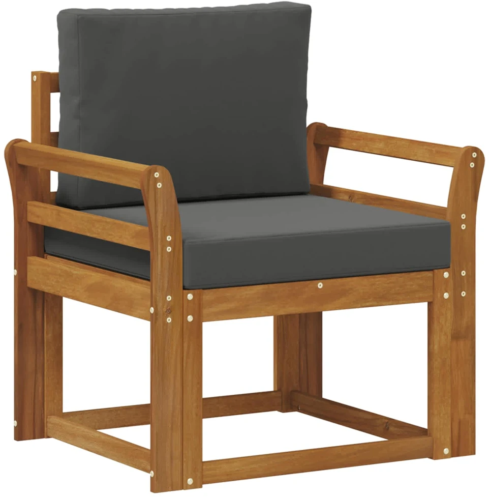 Lauko sofa Tvirta akacijos mediena ir poliesteris Natūrali