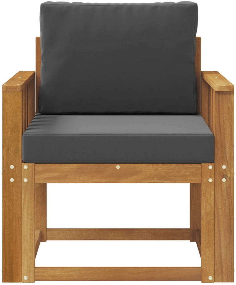 Lauko sofa Tvirta akacijos mediena ir poliesteris Natūrali