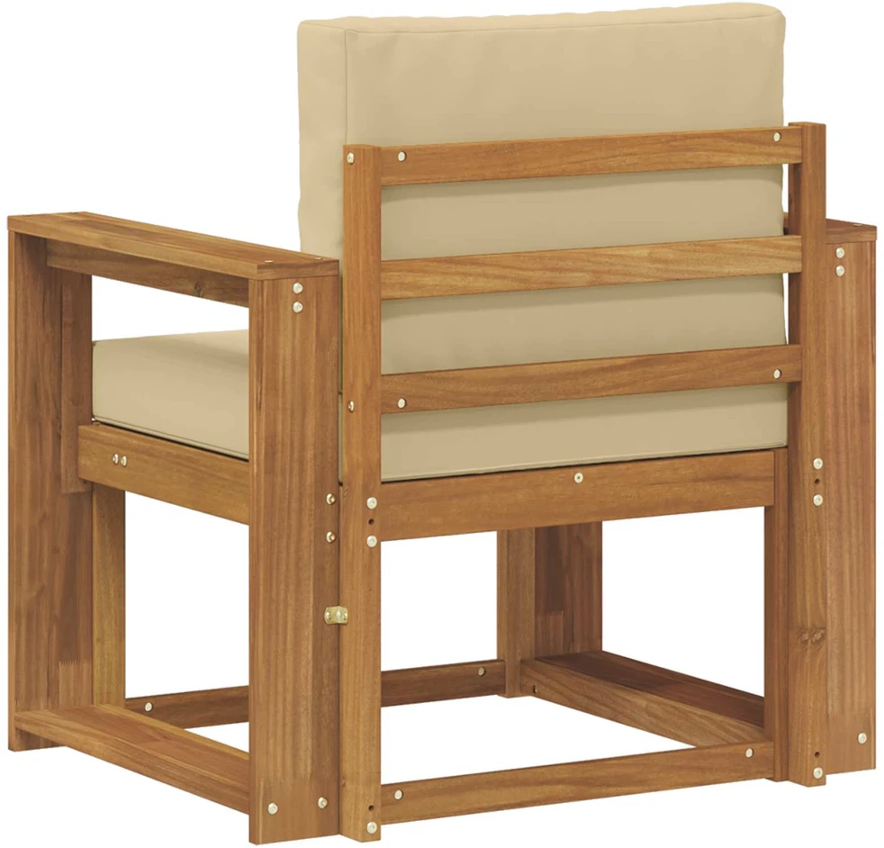Lauko sofa Tvirta akacijos mediena ir poliesteris Natūrali