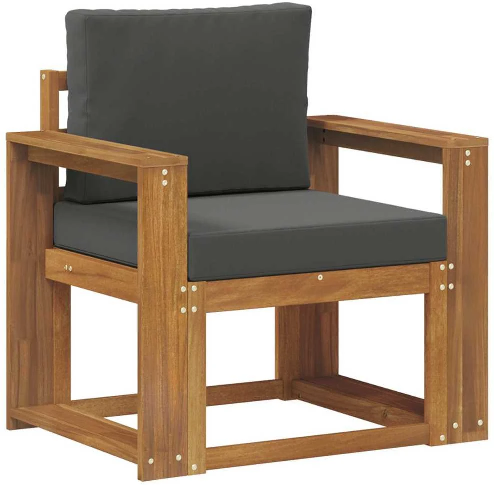 Lauko sofa Tvirta akacijos mediena ir poliesteris Natūrali