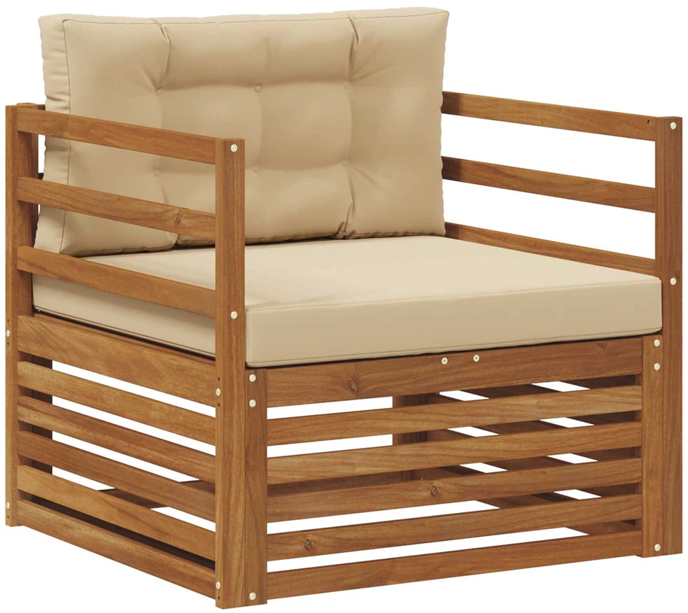 Lauko sofa Tvirta akacijos mediena ir poliesteris