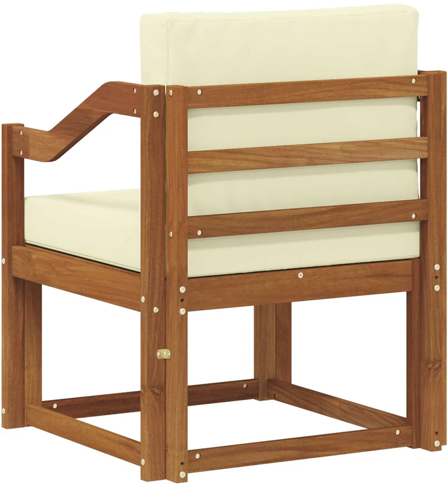 Lauko sofa Tvirta akacijos mediena ir poliesteris Natūrali