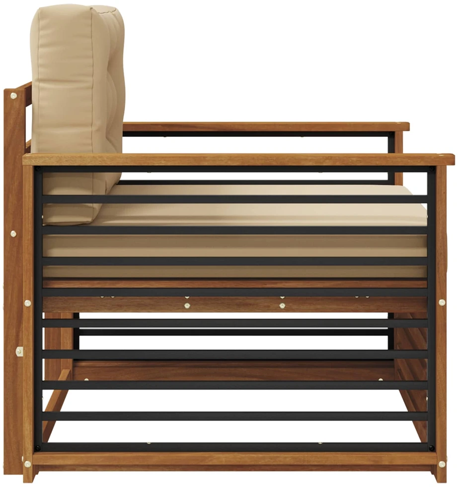 Lauko sofa Tvirta akacijos mediena ir poliesteris