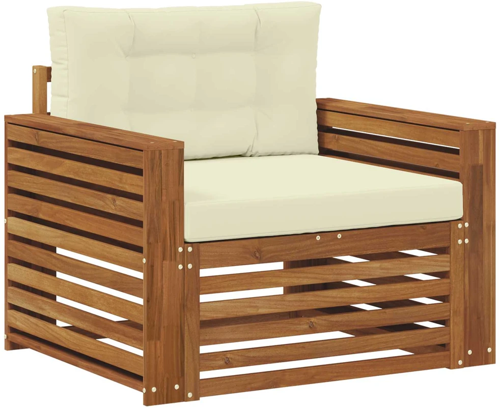 Lauko sofa Tvirta akacijos mediena ir poliesteris