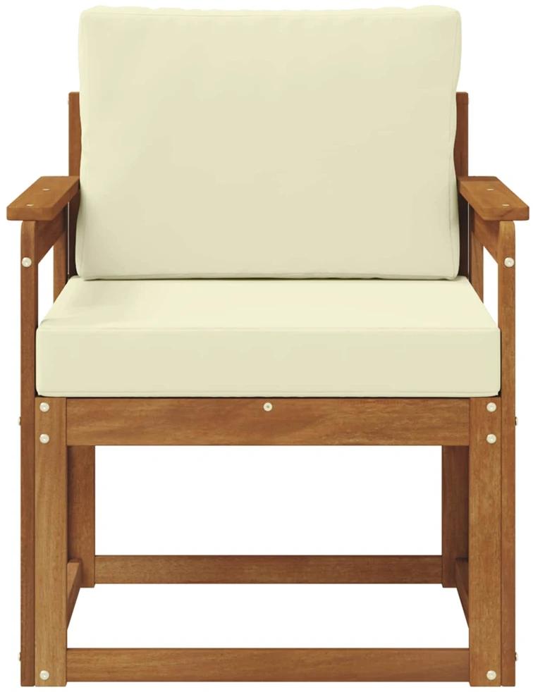 Lauko sofa Tvirta akacijos mediena ir poliesteris Natūrali