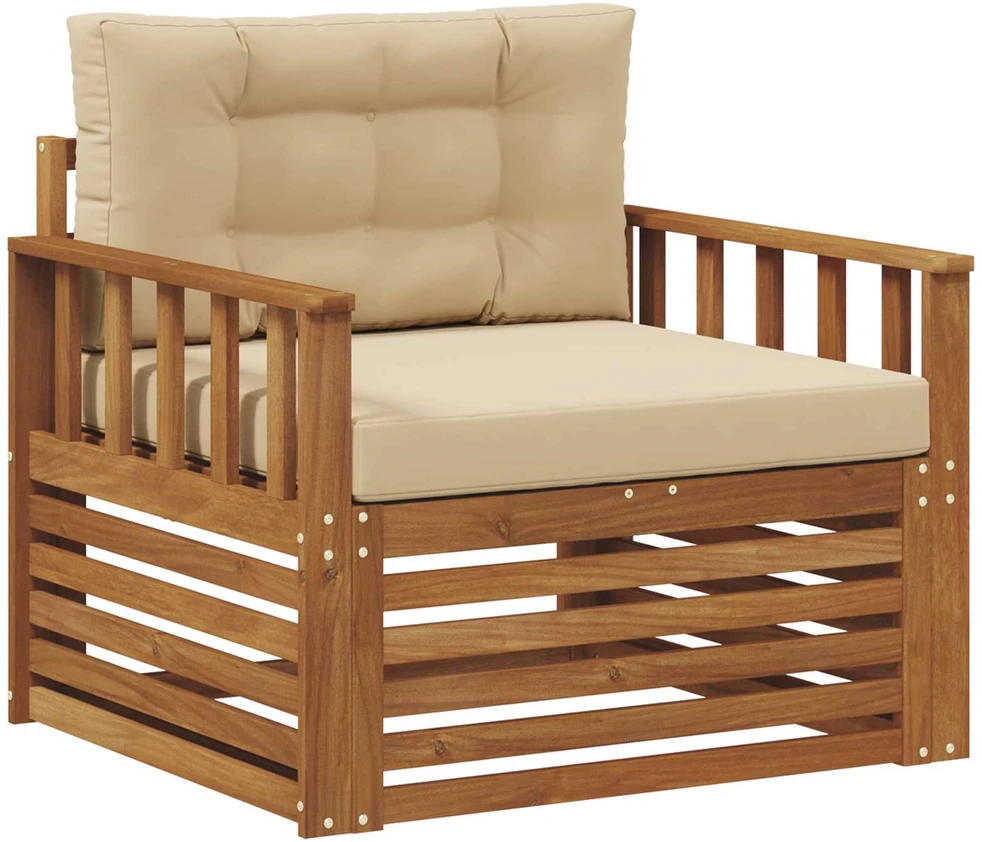 Lauko sofa Tvirta akacijos mediena ir poliesteris