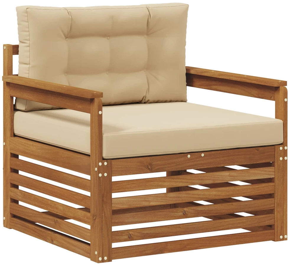 Lauko sofa Tvirta akacijos mediena ir poliesteris