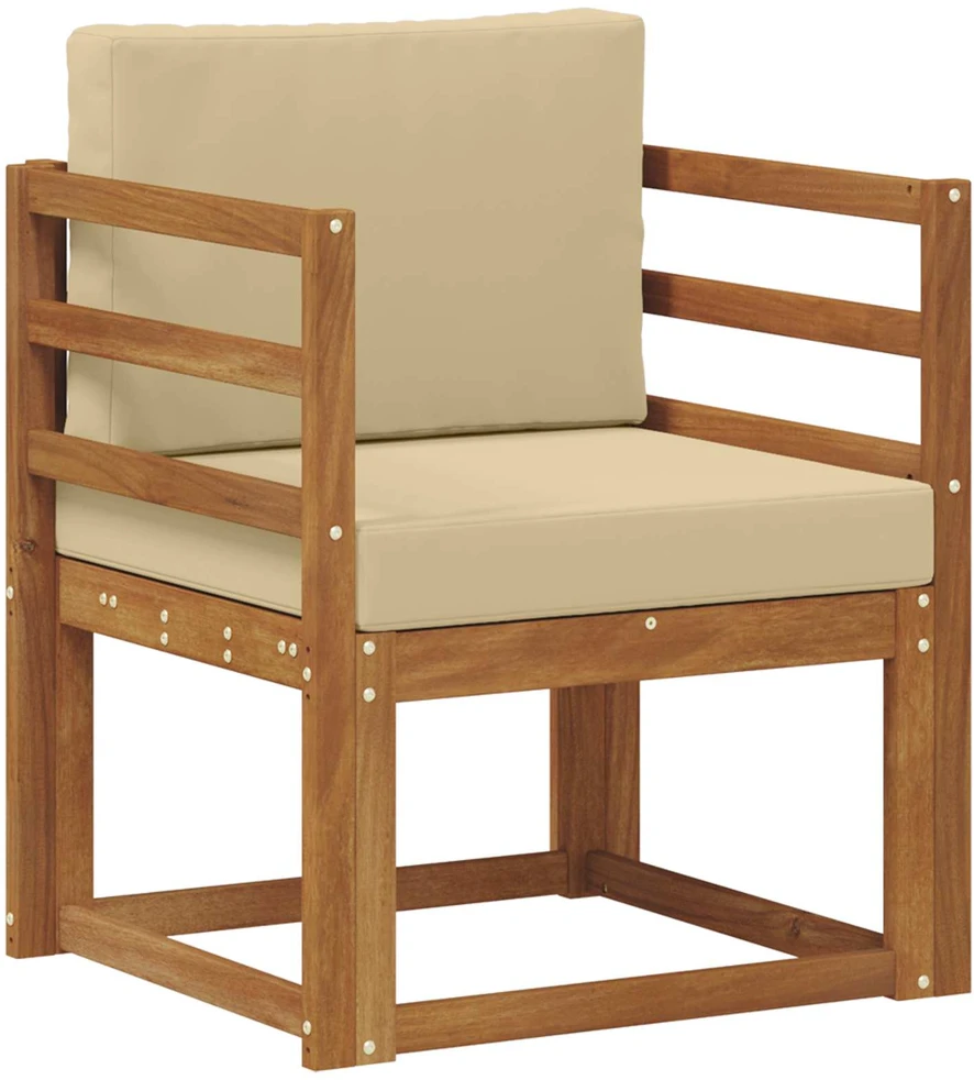 Lauko sofa Tvirta akacijos mediena ir poliesteris Natūrali