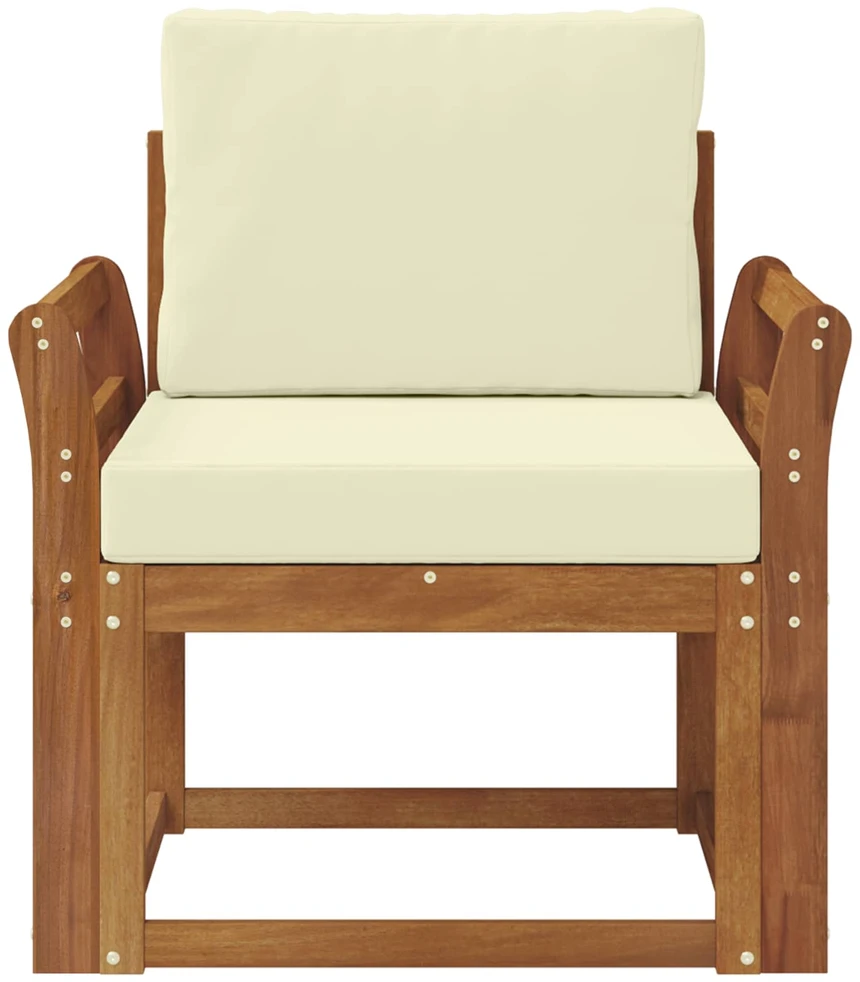 Lauko sofa Tvirta akacijos mediena ir poliesteris Natūrali